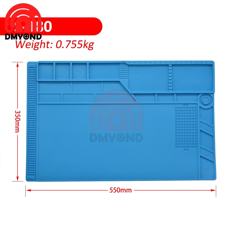 ESD Heat Insulation Working Mat Heat-resistant BGA Soldering Station Repair Insulation Pad Silicone Pad Maintenance Platform: S-180