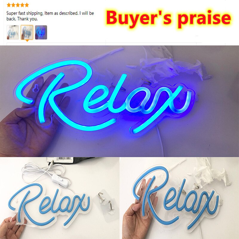 Led Neon Light 5V USB dream Relax Wall Hanging Neon Sign Night Light for Aesthetic Party Bedroom Home Bar Gaming Decoration