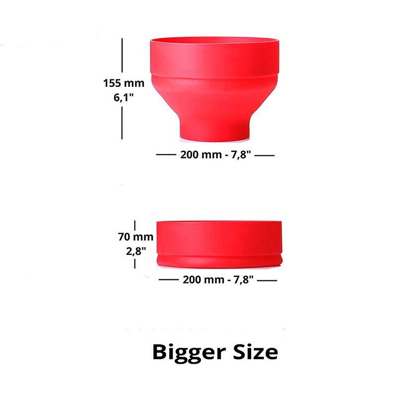 1~3pcs Red Silicone Popcorn Maker Microwave Bucket Foldable Poppers Bowl DIY with Lid Large Round Container Set Kitchen Tool