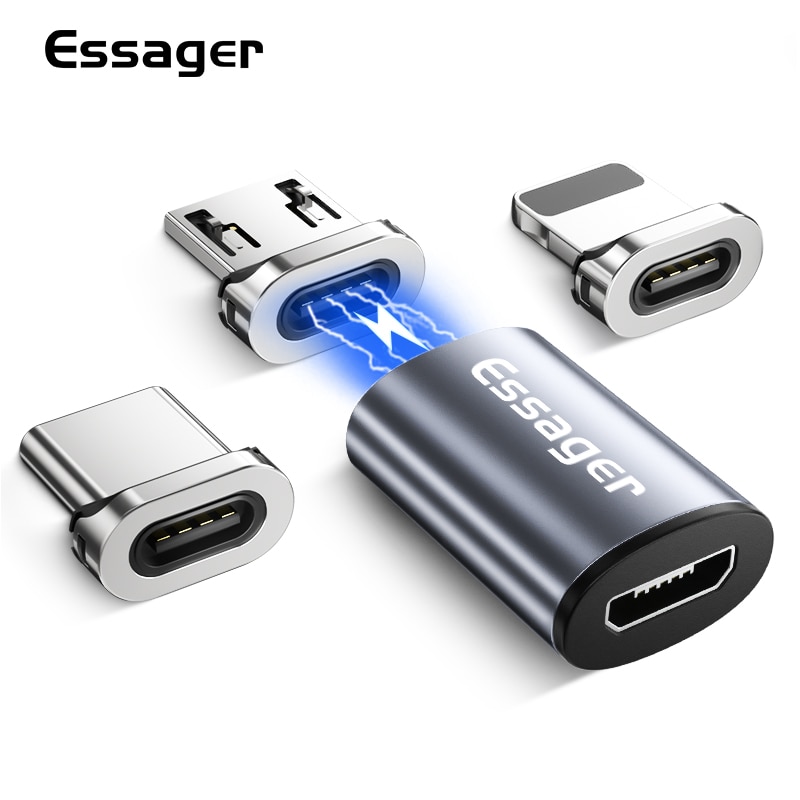 Essager USB Micro adaptateur magnétique pour iPhone Xiaomi Samsung Micro USB femelle à Type C mâle aimant Micro convertisseurs connecteur