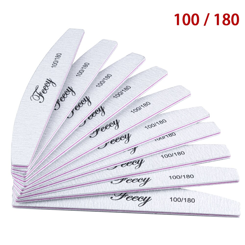 10pcs Nail Files Buffers 100/180 Sanding Buffer File Double Side Trimmer Lime Polish Ongles Pedicure Manicure Nail Art Tools: NF1002 10PCS