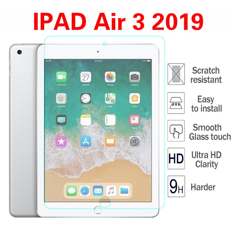 Tempered Glass Film Screen Protector for iPad 6th 5th Generation Air Air2 Pro 9.7 Protective Film Glass for ipad 5 6: IPAD Air 3 2019