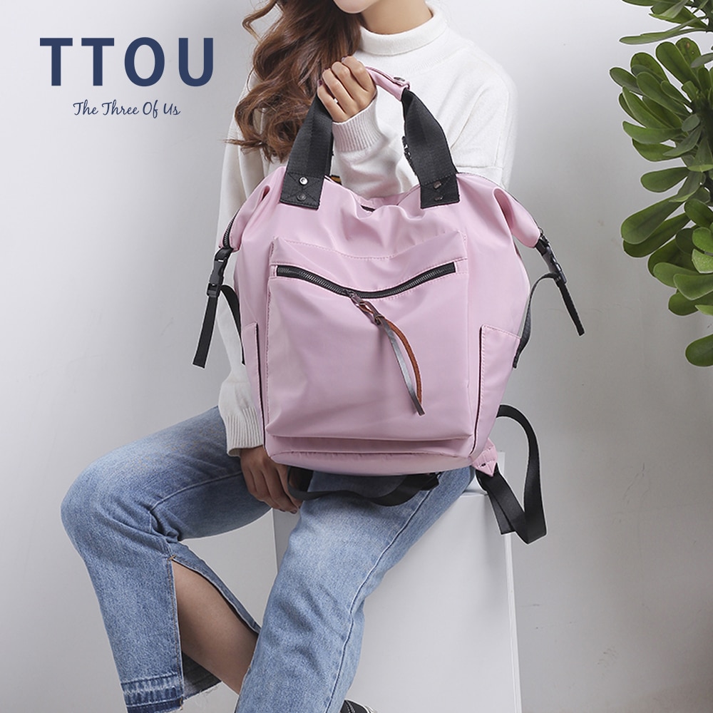 TTOU Nylon sac à dos femmes sacs à dos décontractés dames haute capacité retour au sac d'école adolescentes voyage étudiants Mochila Bolsa
