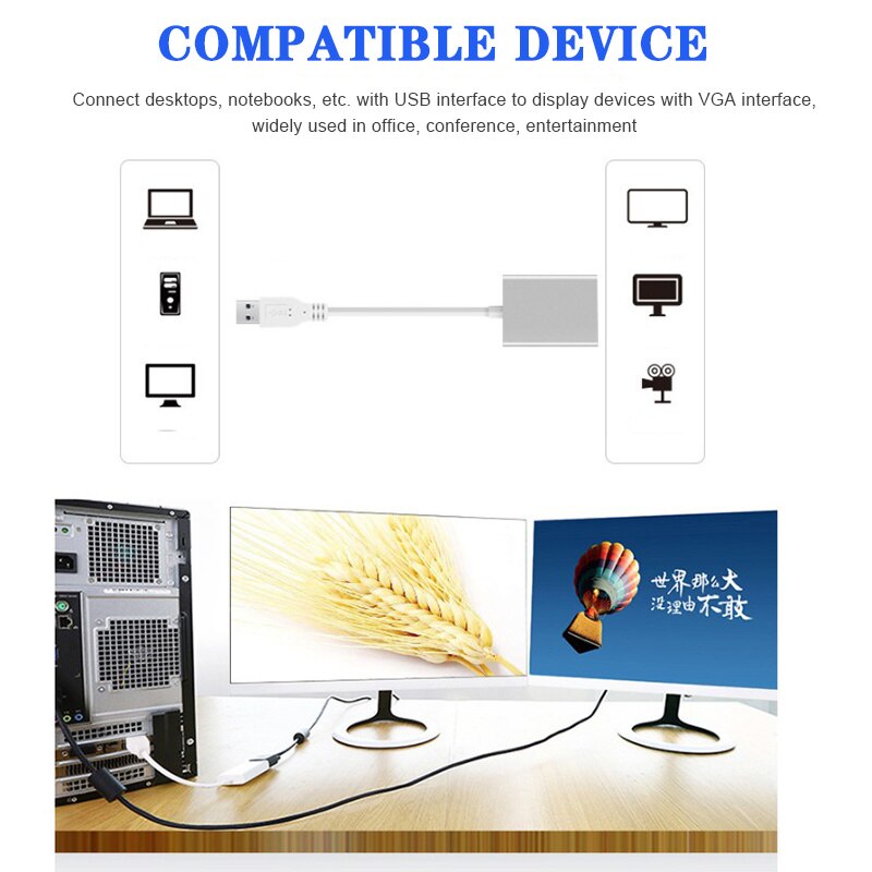 Usb 3.0 Naar Hdmi Hd 1080P Video Cable Adapter Converter Voor Hdtv Pc Drive Gratis Usb3.0 Naar Hdmi Hd adapter Kabel/Converter