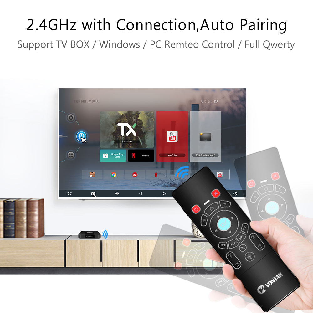 2.4G Air mouse Mini Wireless keyboard Backlit Remote Control with Touchpad Optional 7 Color Backlight for Android TV Box/Mini PC