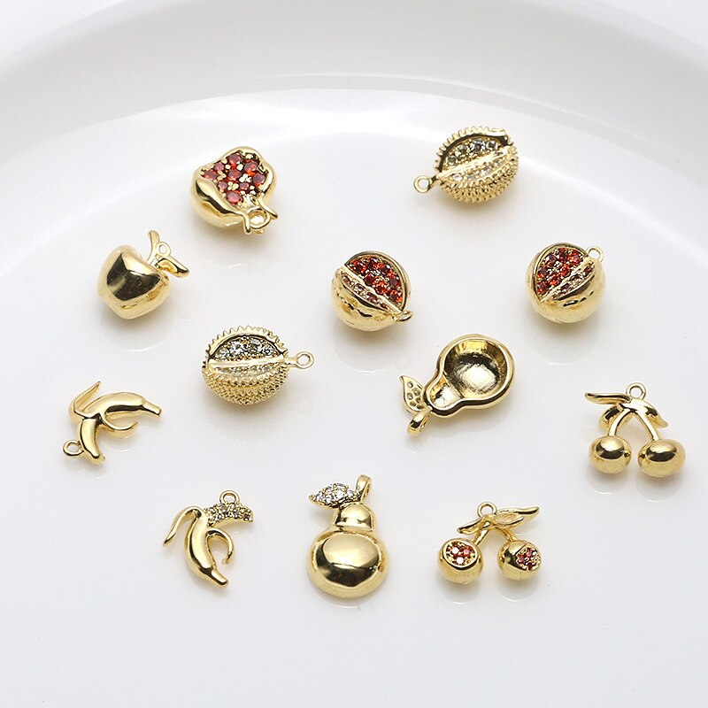 Zinc Alloy Enamel Charms 3D Fruit Durian Strawberr... – Grandado