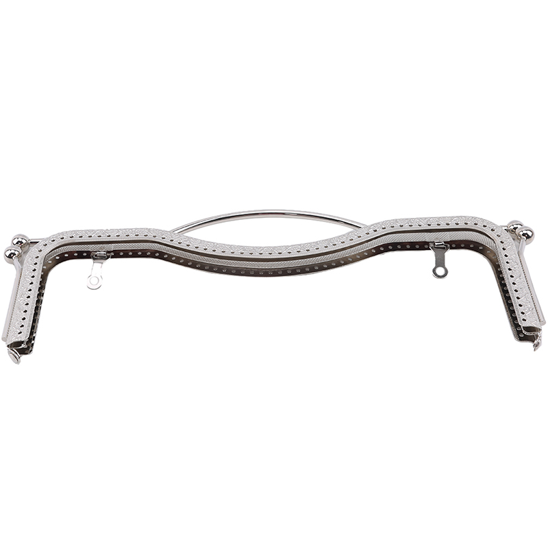 Lèvres forme sac à main cadre poignée grand baiser fermoir pièce de monnaie gaufrage bricolage Quilting fait main sac/bronze argent or noir: Silver