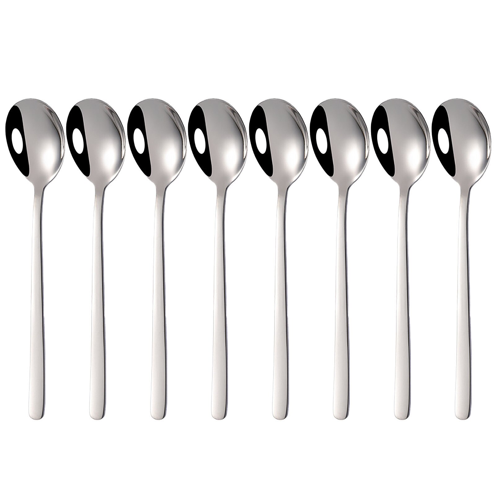 Stainless Steel Dinnerware Set Spoon Tea Spoon Dessert Coffee Ice Cream Spoons Kitchen Accessory Bar Tools Long Handle#YL10
