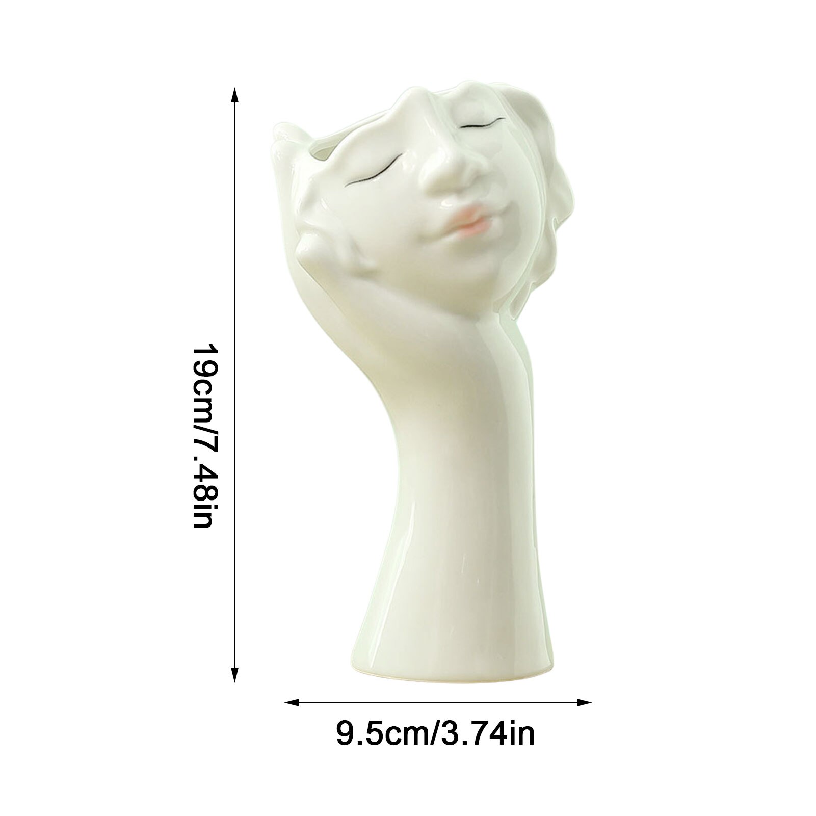 Ceramic Human Face Flower Vase Art Creatrive Sculpture Human Head Abstract Plant Flower Pot Home Decor Arrangement: E