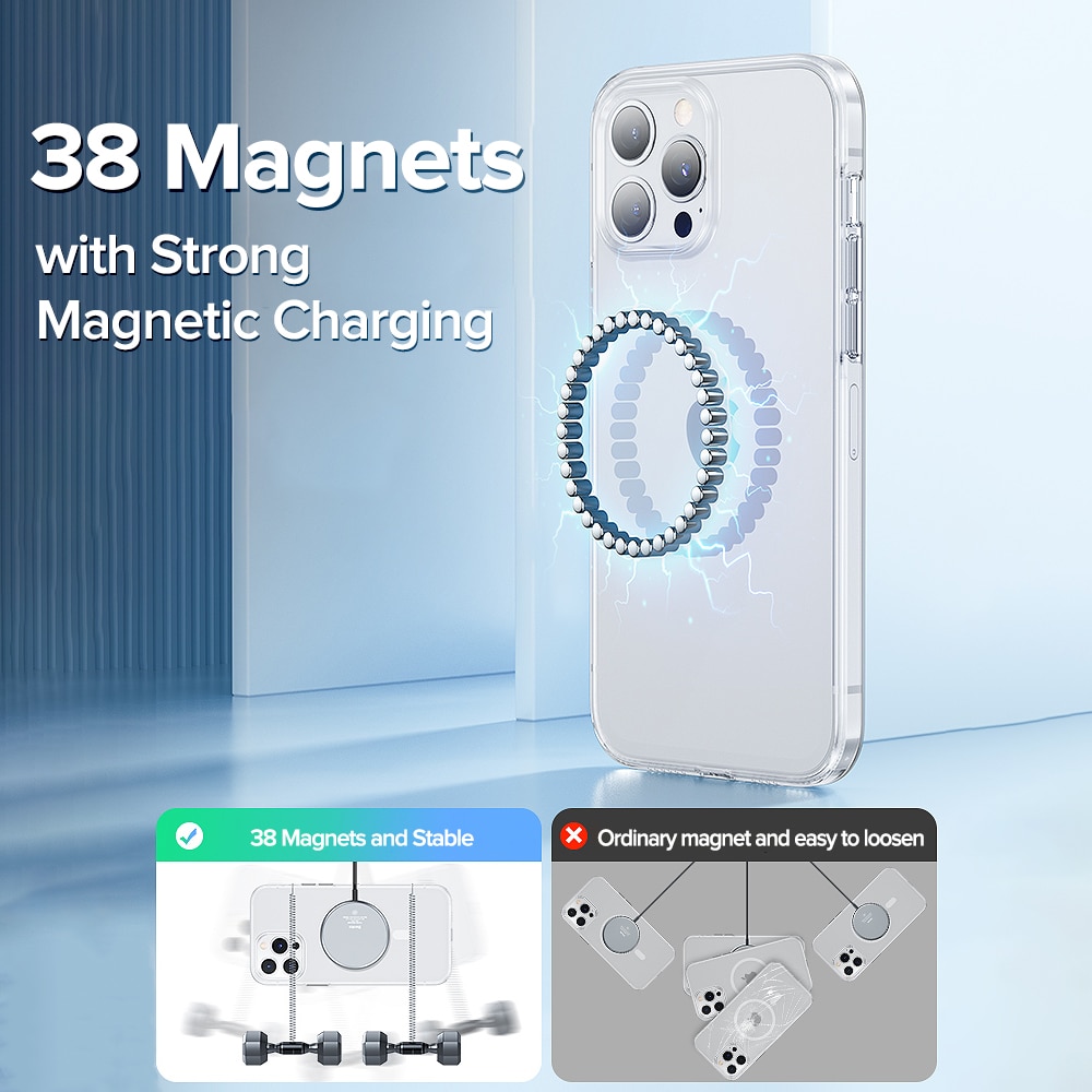 Joyroom Magnetische Case Voor Iphone 13 12 Pro Max Transparant Cover Voor Iphone 13 Pro Max Case Draadloze Oplader Magneet back Cover