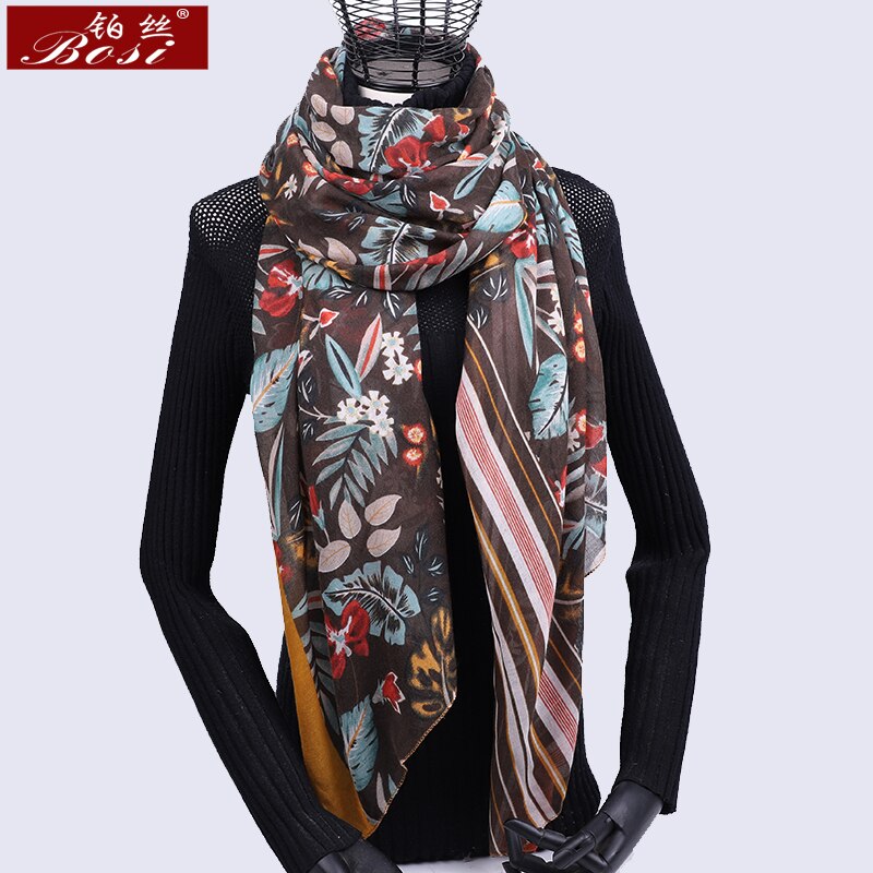 winter Cotton scarf printing scarves women warm luxury brand long shawls and wraps solid female pashmina foulard: 3