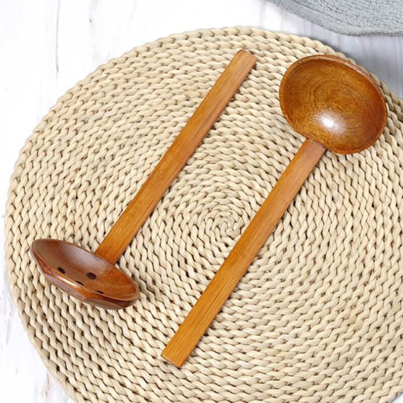 Cucchiaio di legno Cucchiaio Da dolce Zuppa di Riso Cucchiaio Da Cucina Manico Lungo Cucchiaino di Cottura Cucchiai Cucchiaio di Legno Da Cucina Accessori per La Casa gadget
