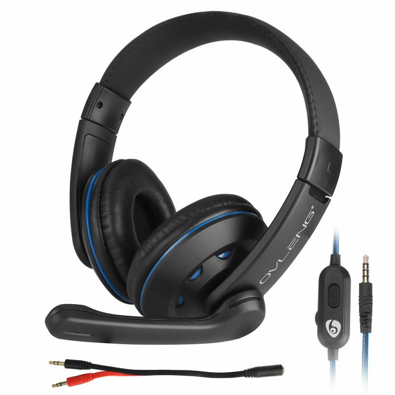 Gaming Microfoon Headset Stereo Over-Ear Hoofdtelefoon Stereo Geluid Voor PS4 Nintendo Switch Xbox One Pc Auriculares Oortelefoon: Blue