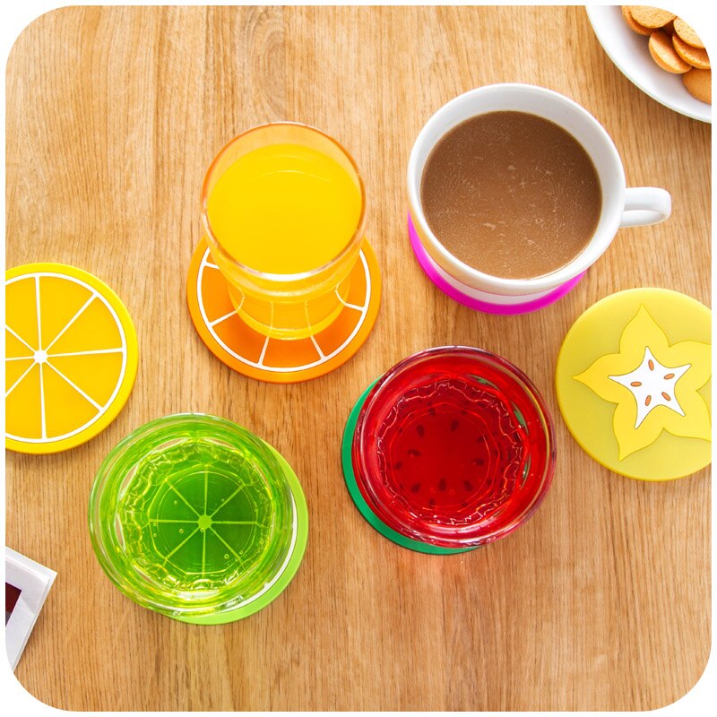 6 stk frisk frugt coaster nyhedsplacering til krus kop bord dekoration papirvarer kontor tilbehør skole forsyninger  a5187