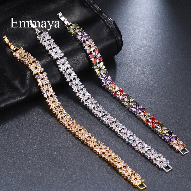 Emmaya Luxury Bracelet Crystal Bracelets For Women Charm Bracelets &amp; Bangles Female Bridal Wedding Jewelry