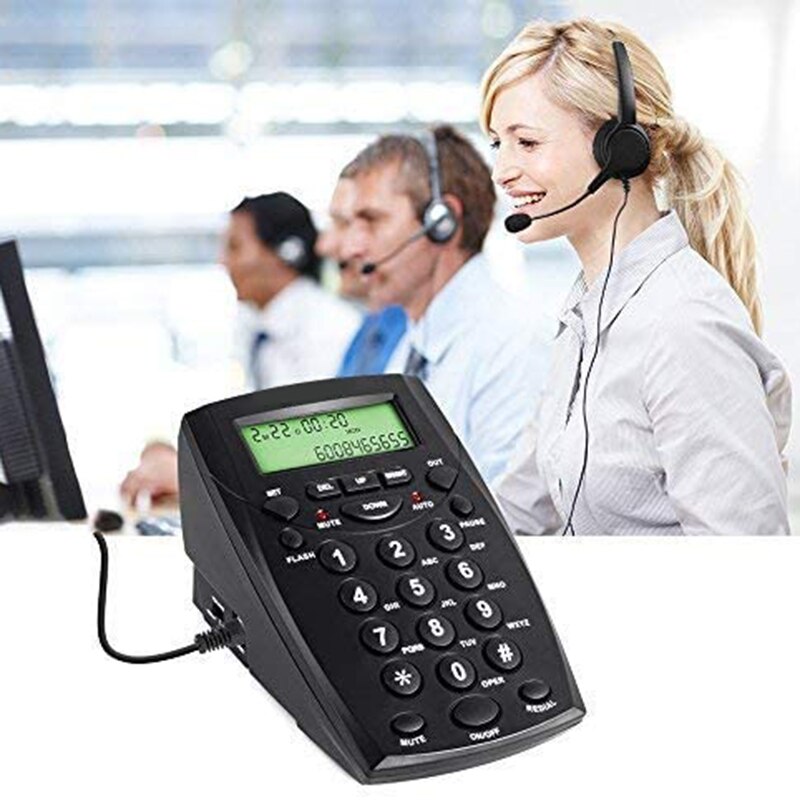 Call Center Telefoon Met Noise Cancellation Headset Voor Thuis Kantoor Telefoon Klantenservice