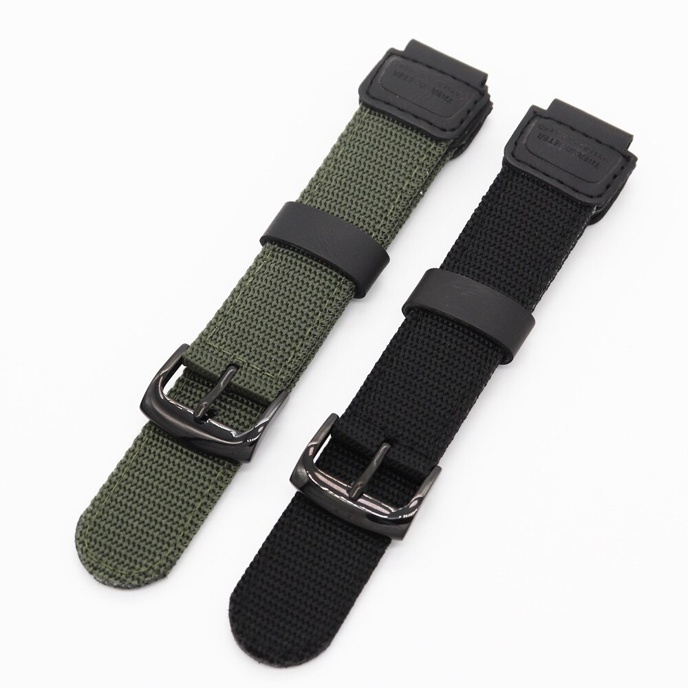 18mm Nylon Canvas Watch Strap for Casio SGW-300/400/500H W-735H W-S200H AE-1200/1000W AEQ-110W AQ-S810 Replacement Band Bracelet