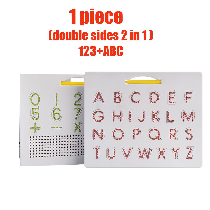 2 In 1 Magnetic Drawing Board Alphabet Letter Tracing Board Educational Letters Read Write Learning Alphabet toys Preschool: 1piece ABC123