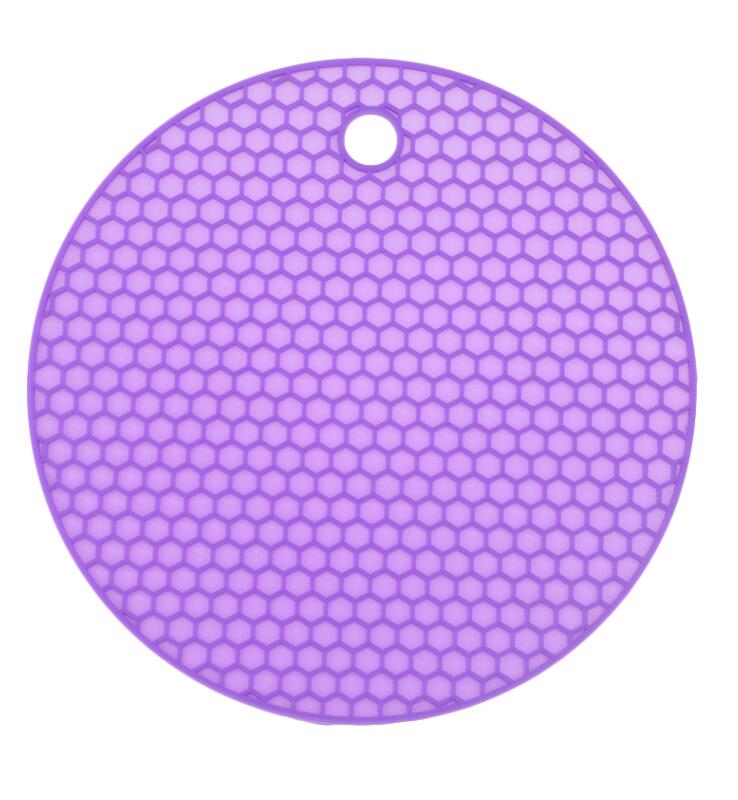 14cm Siliconen Ronde Honingraat Warmte-Isolerende Kussen Tafel Kussen Kom Kussen Cup Kussen Europese Keuken: purple