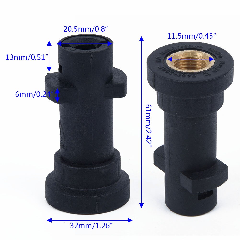 Högtryckstvätt adapter anslutning bajonett 1/4 bsp foamer för karcher k serie högtryck premium