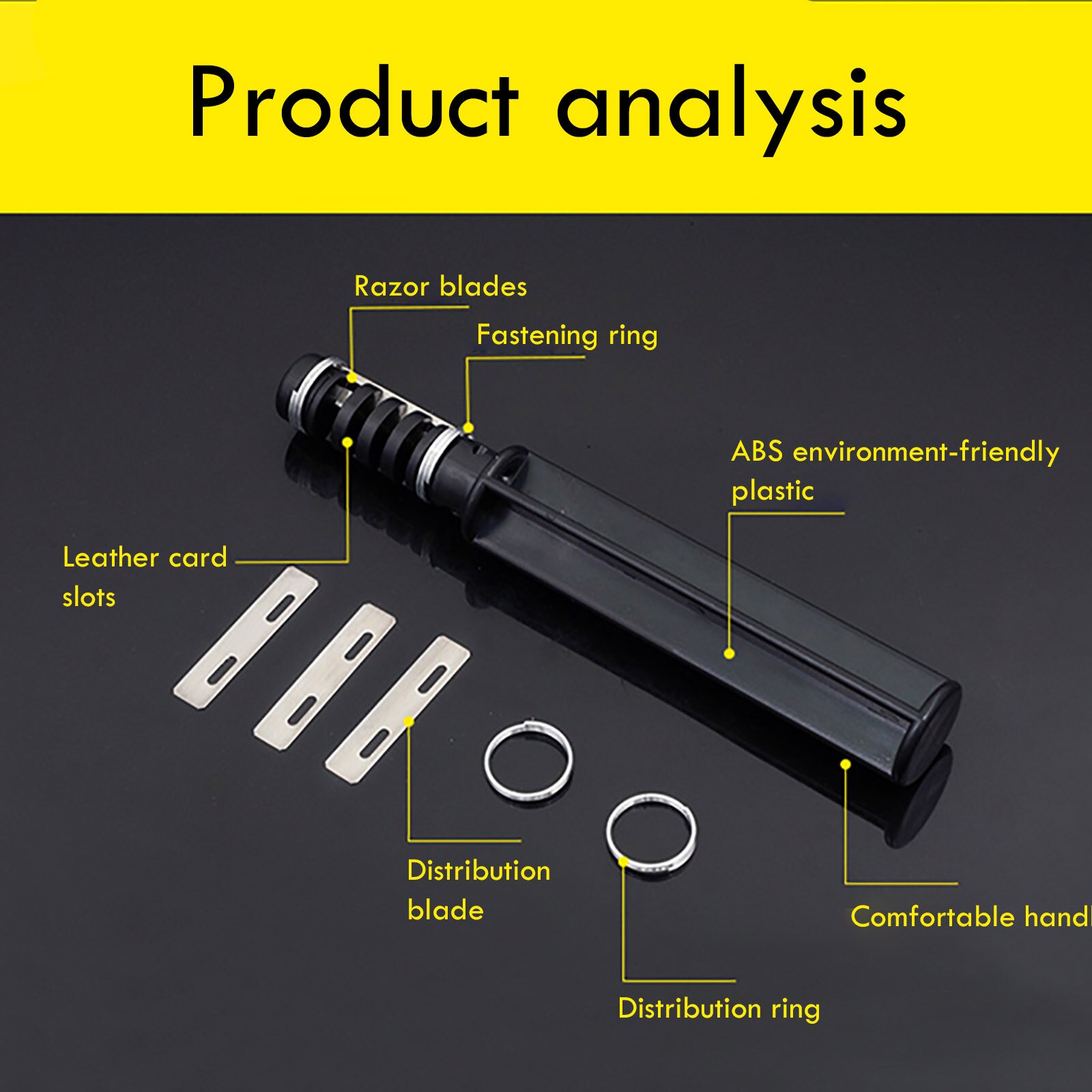 25# Rotary Cutting Wire Cutter Leather Cord Knife Leather Craft Lacing Lace Cord Maker Strip Cutter Tool with 3 Blades