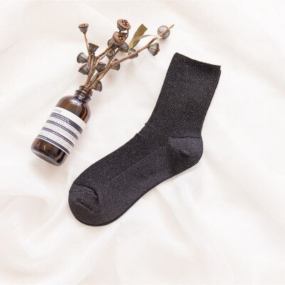 8 färger. snygga glitterstrumpor för kvinnor. glänsande ankelstrumpor i guld. casual damer ljusa retro sox högar strumpa kvinnliga meias