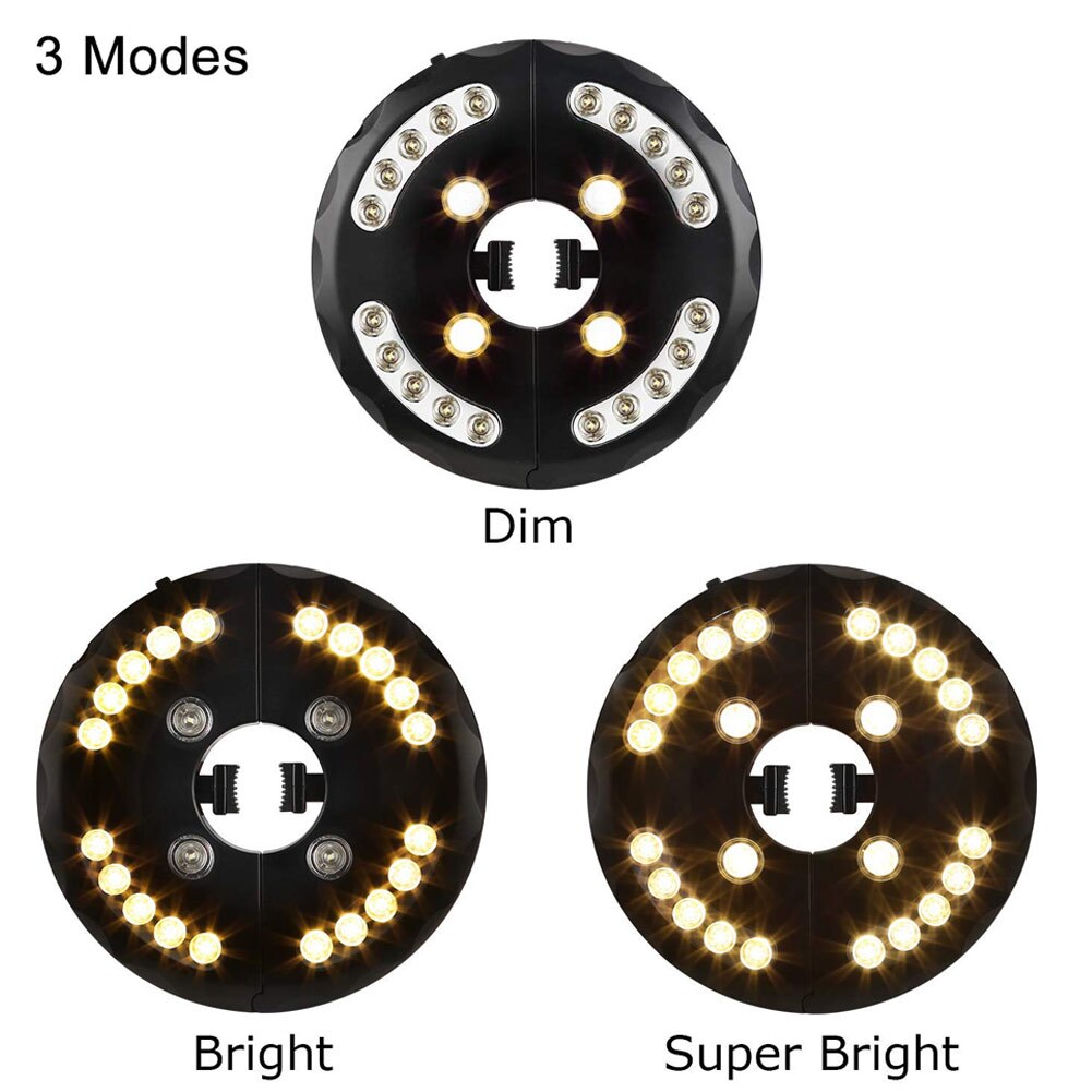 Gårdhave paraply stang lys 3 lystilstande ledningsfri 24 led til haven baghave udendørs