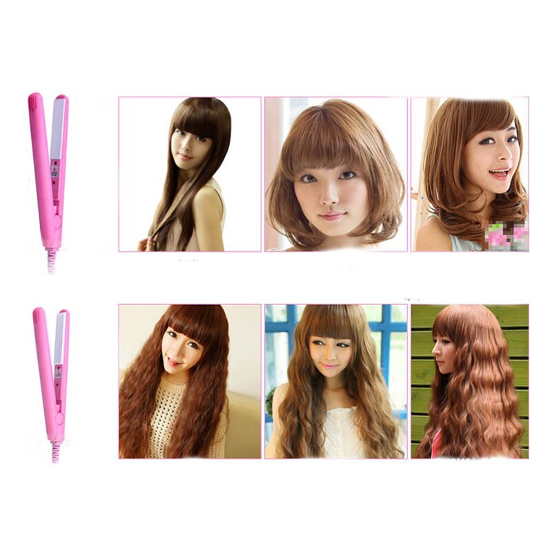 Mini draagbare elektronische keramische stijltang krultang roze stijltang 200-250v krultangen stijltang