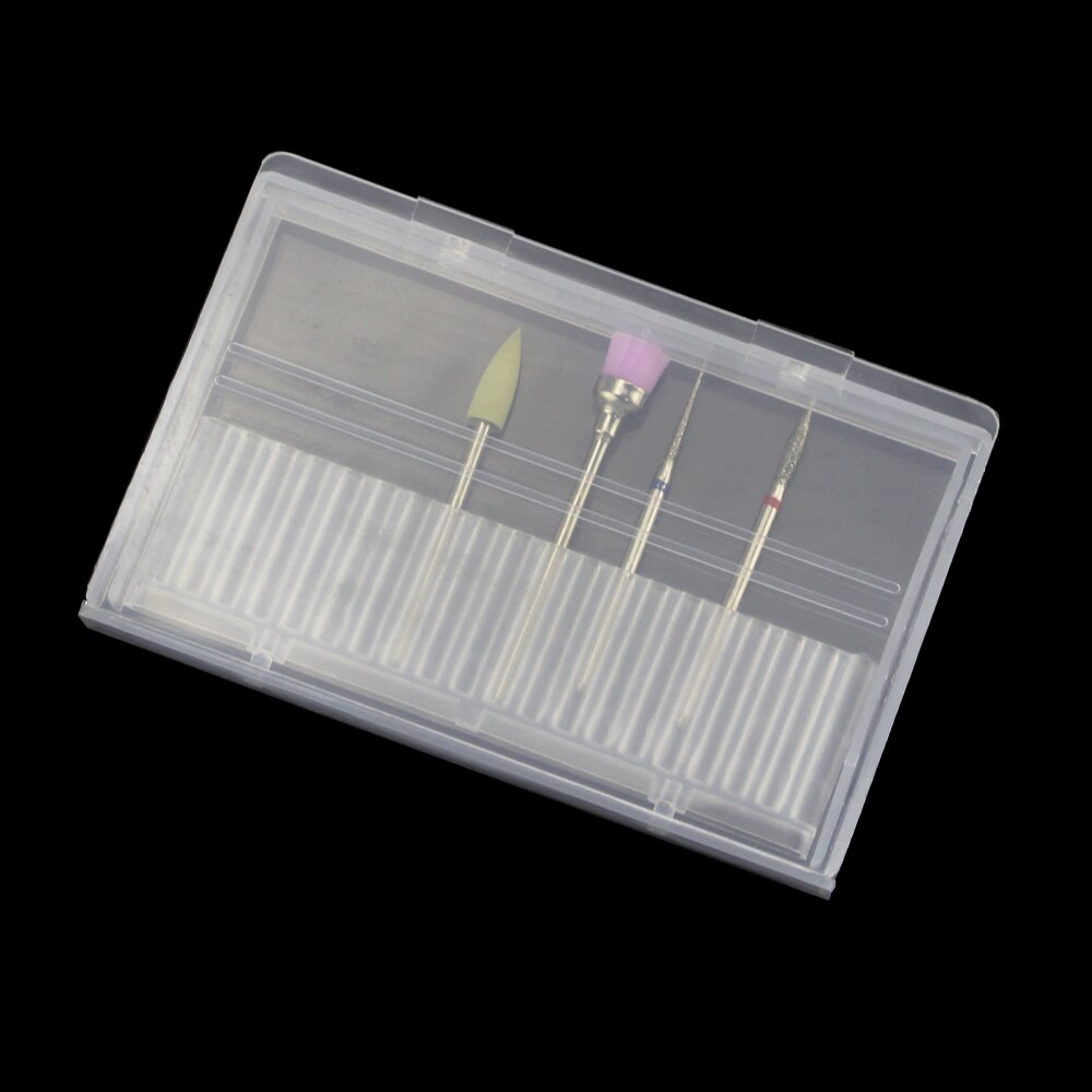 Dwlol 1Pc Transparant Acryl Nail Boor Doos 20 Gaten Plastic Display Stand Container Voor 3/32 "Bits Boor tentoonstelling