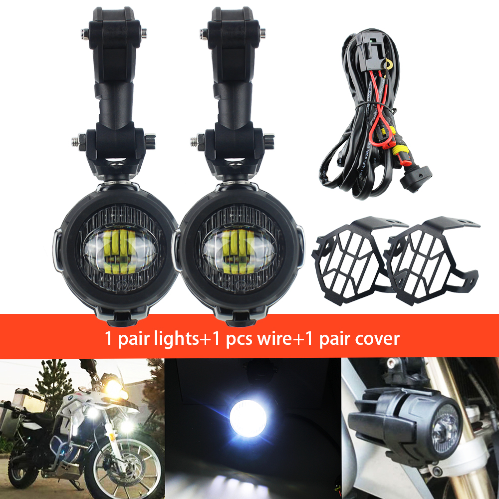 Luces LED antiniebla para motocicleta, luces auxiliares de conducción para BMW R1200GS LC R 1250GS R1250GS F800GS GSR1200 F850GS F750GS Adv: Beige
