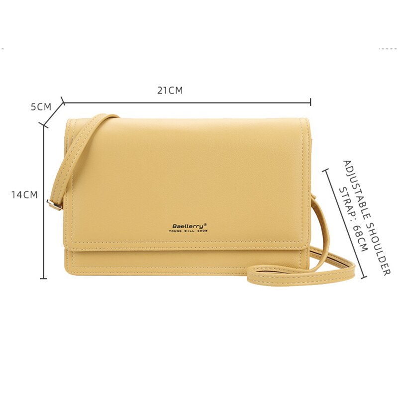 Damen-umhängetasche in unifarbe mit großem fassungsvermöGen, weiches leder, multifunktionale crossbody-geldbörse