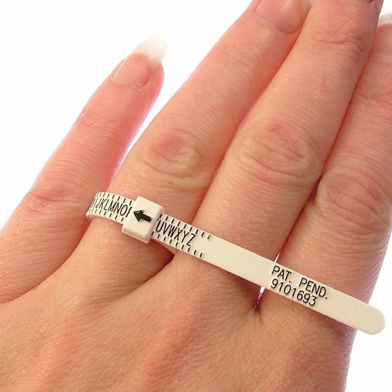 Brand Ring Size Ruler Loop Hand Measure Tool Circle US UK Ring Sizer Measure Finger Gauge For Ring Band Genuine Tester