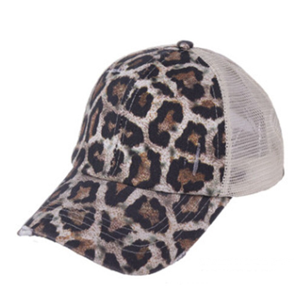 Gorra de tenis, sombrero para exteriores, gorra deportiva de algodón transpirable, ropa práctica, bola, portátil, informal: Leopard