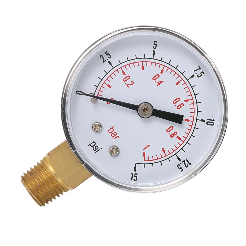 0~15PSI 0~1Bar Air Compressor Gauge 1/4" BSPT Hydraulic Compressed Air Pressure Gauge Tester Double Scale Measurer For Fuel Oil