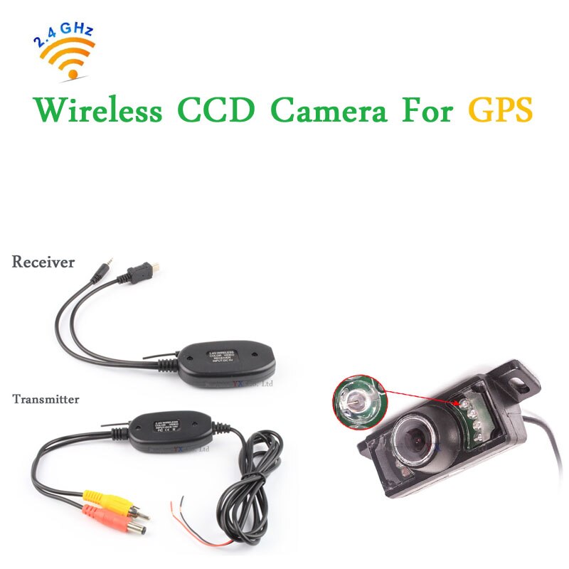 Draadloze auto gps met 7 leds ir auto achteruitrijcamera waterdichte achteruitrijcamera parkeersensor, gratis verzending