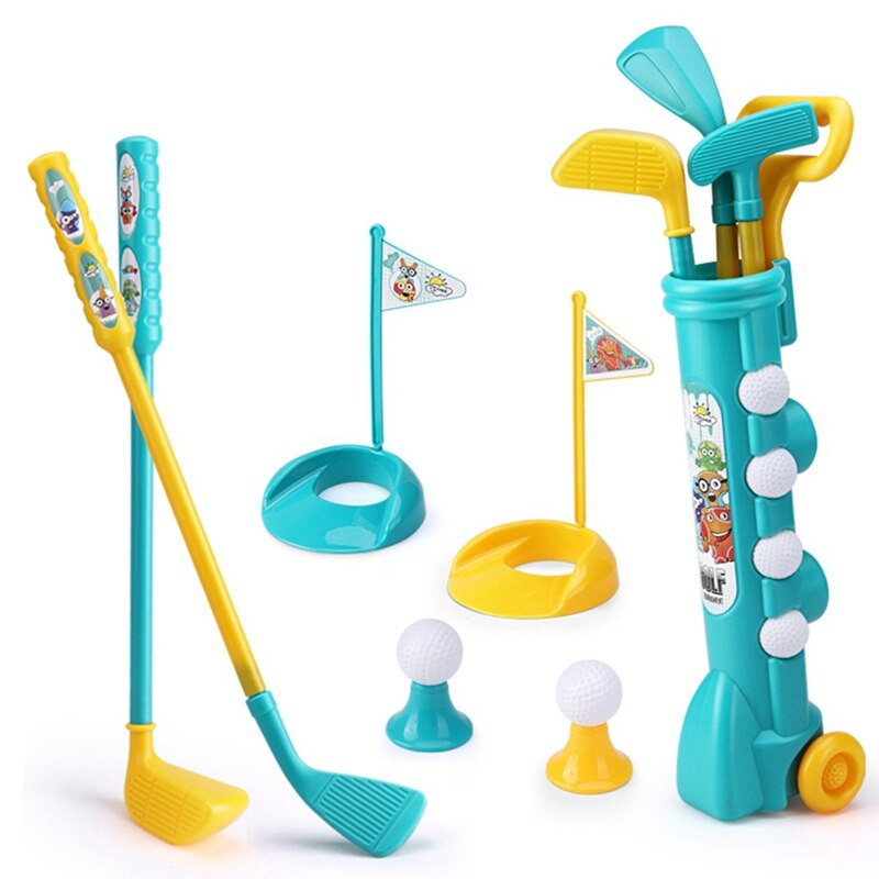 1 sæt børnegolf sport spil mini plast golf legetøj børn børn hjemme udendørs indendørs lille golf træning klub fest: Default Title