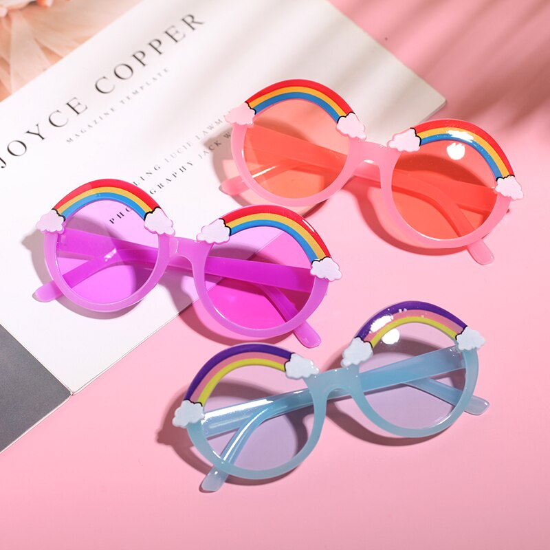 Baby Zubehör freundlicher Jungen Mädchen freundlicher Sonnenbrille, Regenbogen aufbringen Anti-Uv Sonnenbrille Fotografie Requisiten für Jungen und Mädchen