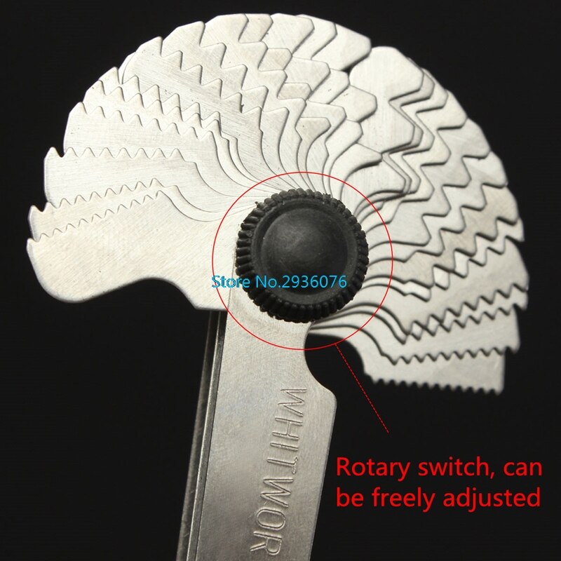 Steel Thread Measuring Gage Metric Whitworth Screw Pitch Gauge 60 Degree APR28_20