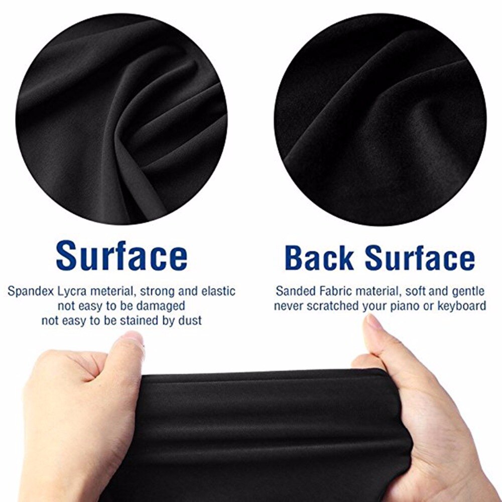 61/88 Key Black Piano Dustproof Cover Lamination Cloth Electronic Piano ...