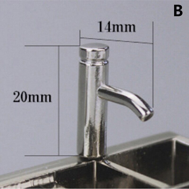 1/12 Dollhouse Mini Bad Kraan Simulatie Water Tap Model Meubels Speelgoed voor Poppenhuis Decoratie Miniatuur Accessoires: B