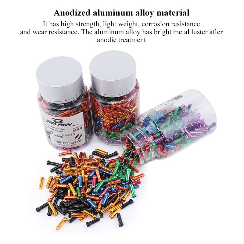 Palanca de cambios de freno para bicicleta de montaña, Cable interno consejos engarzados de aluminio, pieza de ciclismo deportivo, casquillos finales, accesorios para bicicleta, 50 Uds.