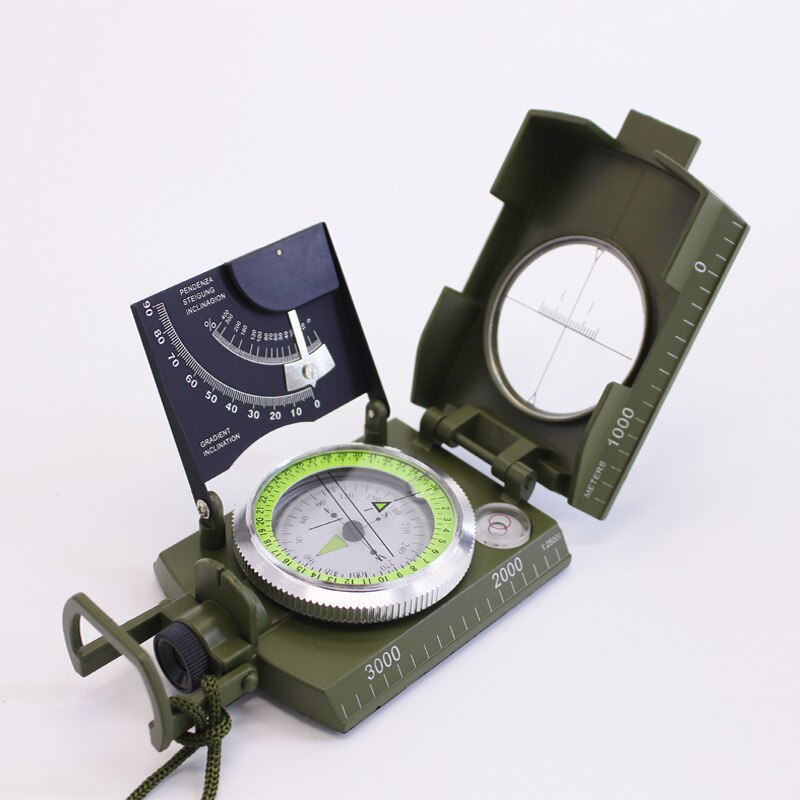 Multifunctional American Compass with Scale, Level, Vertical Dial, Incline Meter, Luminous Survival Source Outdoor Compass