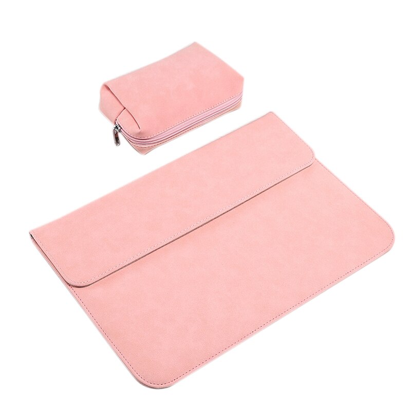 Laptop Beschermhoes, Ultra-Dunne Frosted Draagbare Laptop Beschermhoes Binnenzak Met Power Pack Voor Dell: Pink