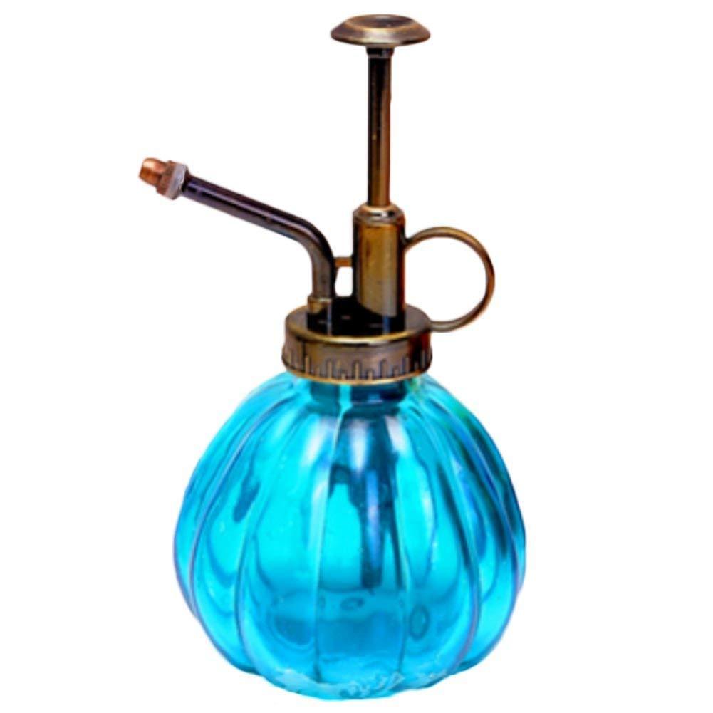 Vintage pompoenvormige glazen spuitfles, gieter voor bloemen, tuin, vetplanten, spuitfles, tuinieren, plantbenodigdheden: Blauw