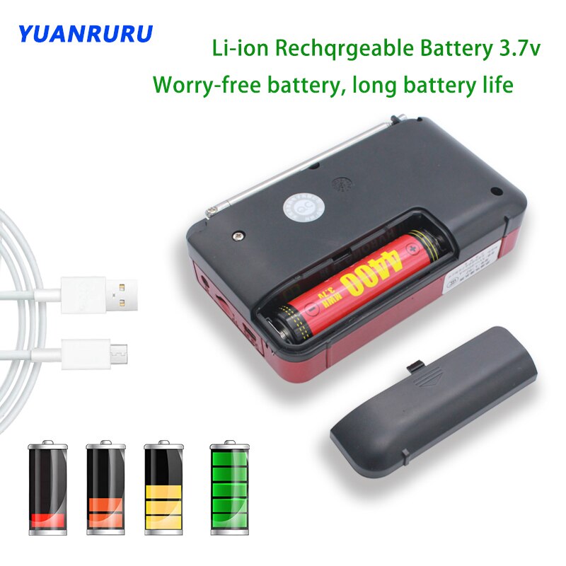 Mini Radio Portable Rechargeable, haut-parleur stéréo numérique, FM, USB, TF, lecteur MP3, pour les parents