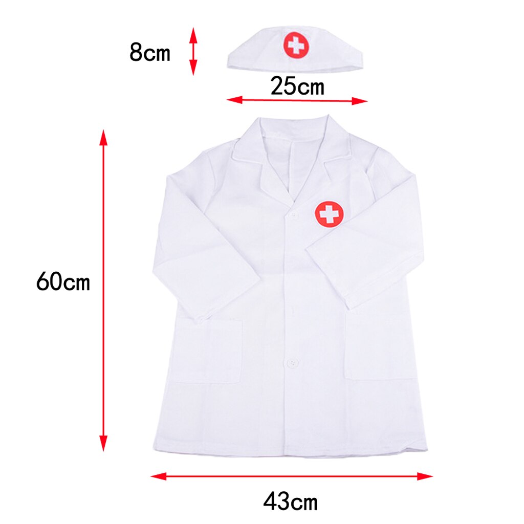Girls Kids Childrens Doctors Nurse White/Pink Coat Fancy Dress Costume Outfit