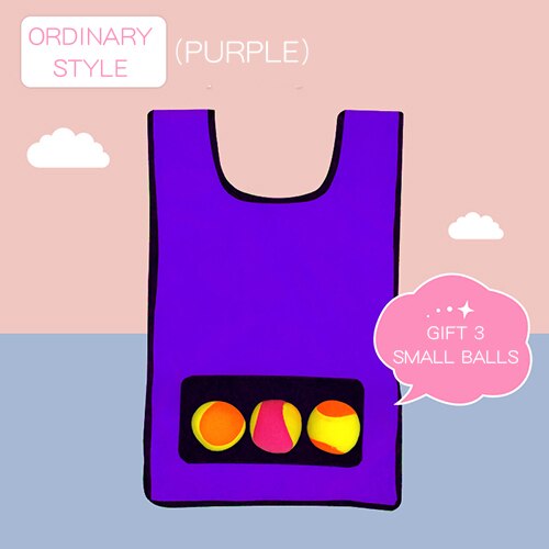 Ruizhi Children Throwing Game Vest Kindergarten Sticky Ball Vest Parent-Child Interaction Outdoor Game Sense Training RZ1003: 3 balls purple