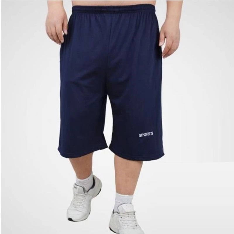 Pantalones cortos deportivos para hombre, Shorts de algodón de talla grande 10XL, 150KG, azul marino, negro, entrenamiento, ropa holgada de gran elasticidad para el hogar