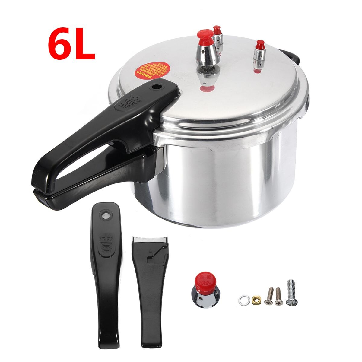 Autocuiseur de cuisine 3/4/6L, ustensiles de cuisine, soupe, marmite à viande 18/20/22cm cuisinière à gaz/feu ouvert pour maison Camping en plein air: 6L