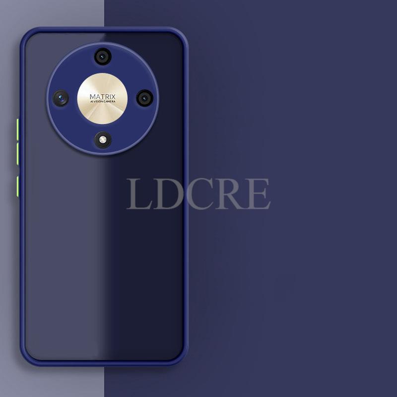 etui na Honor X9b silikon TPU matowy pokrywa etui na Honor X9b X9a etui Honor X9b Capa ochraniacz Przezroczyste gumowe etui: aluminium / ciemny niebieski